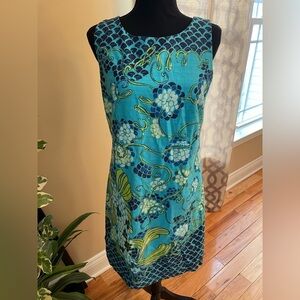 LILLY PULITZER Stephanie Koi Fish Print Sleeveless Sheath Dress Womens Sz 4 READ